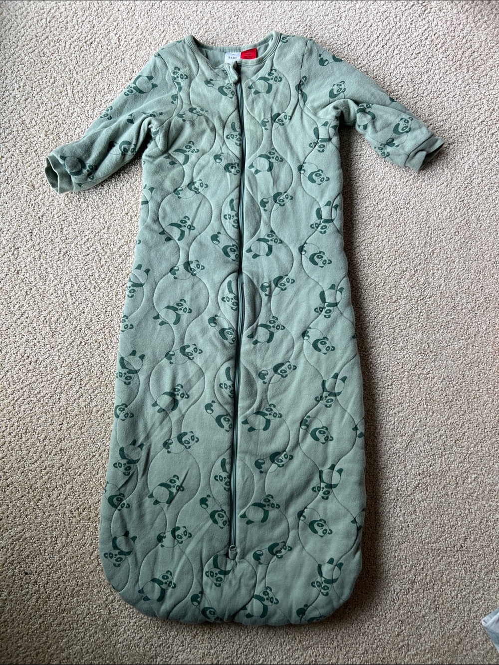 Baby Sleep Sack Sleeper - Sage Green Panda Print